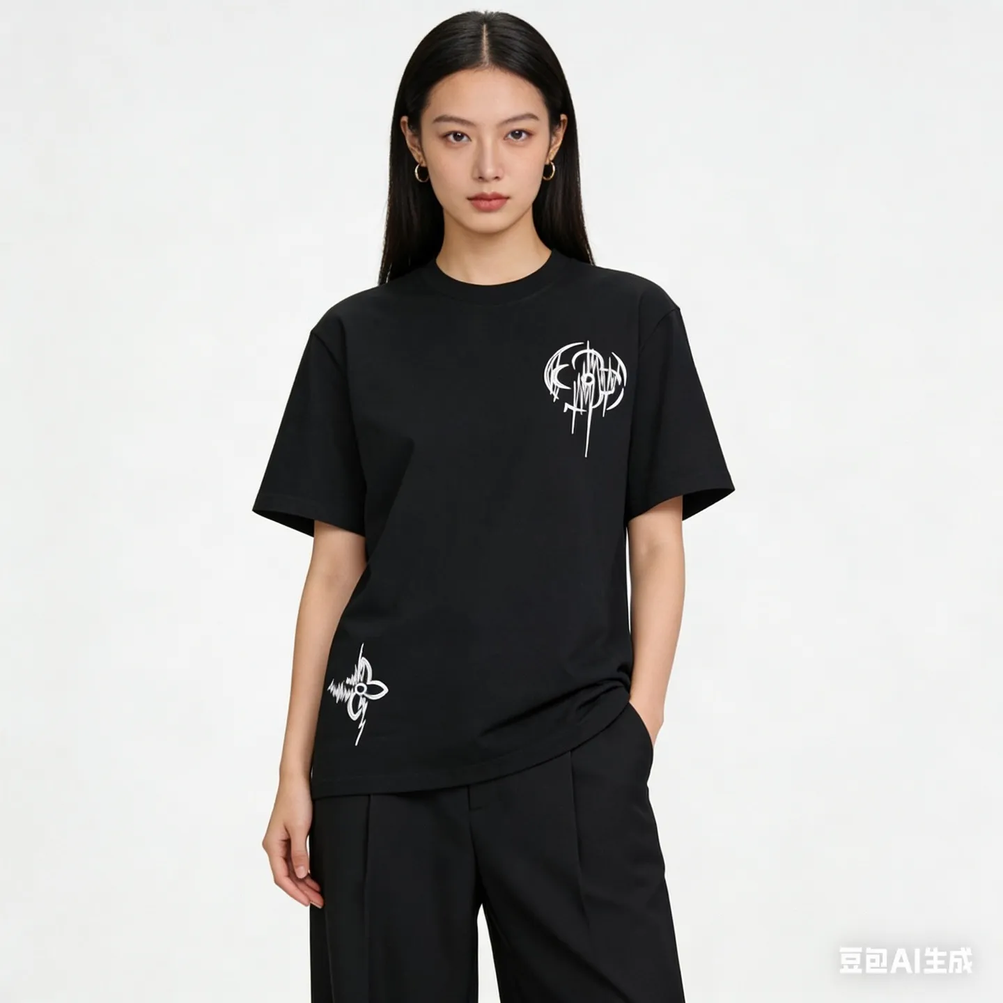 Louis Vuitton/Louis Vuitton Thorns Four-leaf Clover Embroidered Short Sleeve